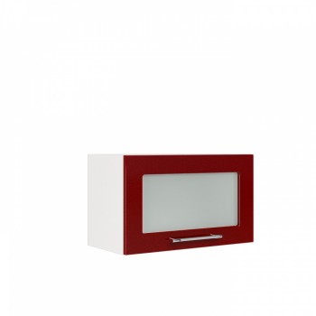 Бруклин ШВГС 600 Шкаф верхний горизонтальный со стеклом (Бетон белый/корпус Белый) в Евсино - evsino.mebel54.com | фото