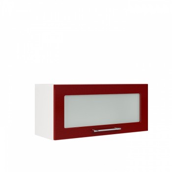 Бруклин ШВГС 800 Шкаф верхний горизонтальный со стеклом (Бетон белый/корпус Белый) в Евсино - evsino.mebel54.com | фото