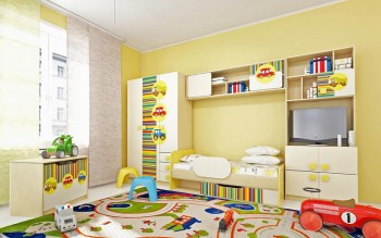 Детская комната Клаксон (Бежевый/корпус Клен) в Евсино - evsino.mebel54.com | фото