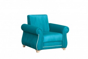 Кресло для отдыха "Порто" (велюр киви бирюза / микровельвет крем) в Евсино - evsino.mebel54.com | фото