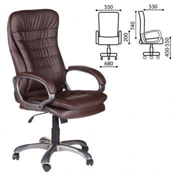 Кресло офисное BRABIX Omega EX-589 (коричневое) в Евсино - evsino.mebel54.com | фото