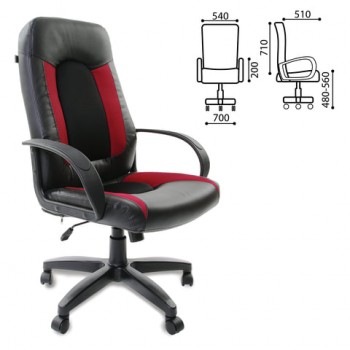 Кресло офисное BRABIX Strike EX-525 (черно-красный) в Евсино - evsino.mebel54.com | фото