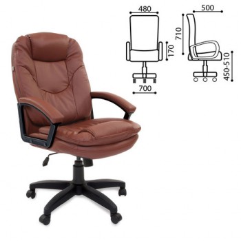 Кресло офисное BRABIX Trend EX-568 (коричневый) в Евсино - evsino.mebel54.com | фото