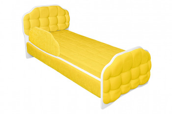 Кровать 160 Атлет 74 Жёлтый (мягкий бортик) в Евсино - evsino.mebel54.com | фото