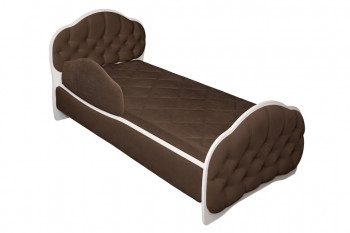 Кровать 160 Гармония 08 Шоколад (мягкий бортик) в Евсино - evsino.mebel54.com | фото