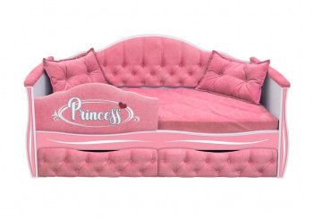 Кровать 160 серии Иллюзия 2 ящика 36 Розовый (мягкий бортик/подушки) в Евсино - evsino.mebel54.com | фото