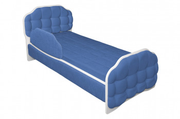 Кровать 170 Атлет 29 Синий (мягкий бортик) в Евсино - evsino.mebel54.com | фото