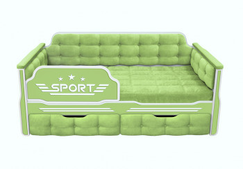 Кровать 170 серии Спорт 2 ящика 81 Фисташка (мягкие боковые накладки) в Евсино - evsino.mebel54.com | фото