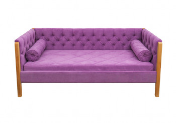 Кровать 180 серии Леди  32 Фиолетовый (подушка валик) в Евсино - evsino.mebel54.com | фото