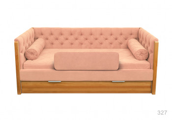 Кровать 180 серии Леди + ящик 15 Бледно-розовый (мягкий бортик/подушка валик) в Евсино - evsino.mebel54.com | фото