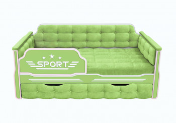 Кровать 190 серии Спорт 1 ящик 81 Фисташка (мягкие боковые накладки) в Евсино - evsino.mebel54.com | фото