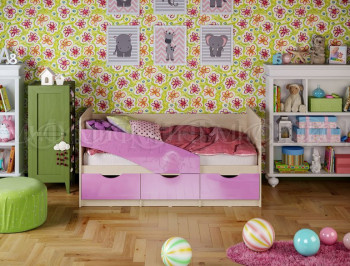 Кровать Бабочки 1,6м (Сиреневый металлик) в Евсино - evsino.mebel54.com | фото