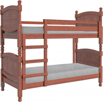 Кровать двухъярусная Валерия из массива сосны 800*1890 Орех в Евсино - evsino.mebel54.com | фото