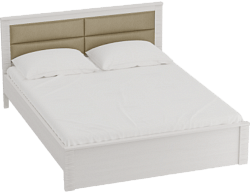 Кровать Элана 1400 с основанием Бодега белая в Евсино - evsino.mebel54.com | фото