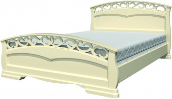 Кровать Грация-1 из массива сосны 1600*2000 Слоновая кость в Евсино - evsino.mebel54.com | фото