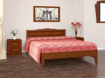 Кровать Карина-7 из массива сосны 1200*2000 Орех в Евсино - evsino.mebel54.com | фото