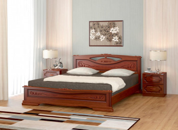 Кровать Карина-7 из массива сосны 1400*2000 Орех в Евсино - evsino.mebel54.com | фото