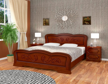 Кровать Карина-8 из массива сосны 1400*2000 Орех в Евсино - evsino.mebel54.com | фото
