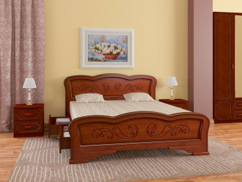 Кровать Карина-8 с ящиками из массива сосны 1200*2000 Орех в Евсино - evsino.mebel54.com | фото