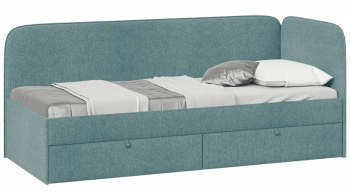 Кровать «Молли» с мягкой обивкой (900) тип 1 (Микровелюр Scandi Indigo 11) в Евсино - evsino.mebel54.com | фото