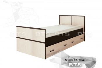 Кровать Сакура с настилом и ящиками 0,9 (Венге/Лоредо) в Евсино - evsino.mebel54.com | фото