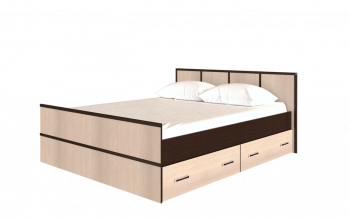 Кровать Сакура с настилом и ящиками 1,4 (Венге/Лоредо) в Евсино - evsino.mebel54.com | фото