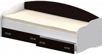 Кровать Софа-7 с мягкой спинкой (800х2000) Белый/Венге в Евсино - evsino.mebel54.com | фото