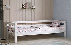 Кровать Соня Вариант 2 с задней защитой Белый полупрозрачный в Евсино - evsino.mebel54.com | фото