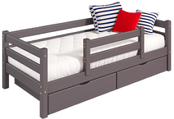 Кровать Соня вариант 4 с защитой по центру Лаванда в Евсино - evsino.mebel54.com | фото