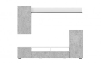 Мебель для гостиной МГС 4 (Белый/Цемент светлый) в Евсино - evsino.mebel54.com | фото