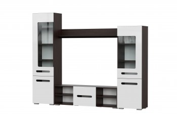 Мебель для гостиной МГС 6 (Исполнение 1/Венге/Белый глянец) в Евсино - evsino.mebel54.com | фото