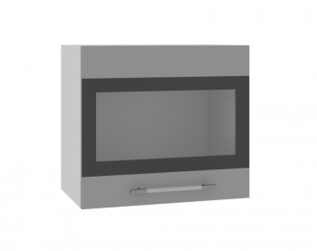 Ройс ВПГСФ 500 Шкаф верхний горизонтальный со стеклом с фотопечатью высокий (Графит софт/корпус Серый) в Евсино - evsino.mebel54.com | фото