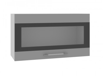 Ройс ВПГСФ 800 Шкаф верхний горизонтальный со стеклом с фотопечатью высокий (Графит софт/корпус Серый) в Евсино - evsino.mebel54.com | фото