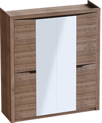 Шкаф четырехдверный Соренто с комплектом полок (3 шт)Дуб стирлинг/Кофе структурный матовый в Евсино - evsino.mebel54.com | фото