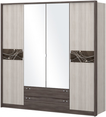 Шкаф четырехстворчатый с зеркалом Шк69.1 Николь в Евсино - evsino.mebel54.com | фото