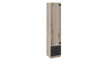 Шкаф для белья комбинированный «Окланд» (Фон Черный/Дуб Делано) в Евсино - evsino.mebel54.com | фото