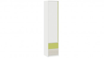 Шкаф для белья комбинированный «Сканди» Дуб Гарден/Белый/Зеленый в Евсино - evsino.mebel54.com | фото
