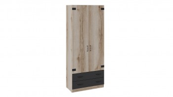 Шкаф для одежды комбинированный «Окланд» (Фон Черный/Дуб Делано) в Евсино - evsino.mebel54.com | фото