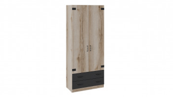 Шкаф для одежды комбинированный «Окланд» (Фон Черный/Дуб Делано) Распродажа в Евсино - evsino.mebel54.com | фото