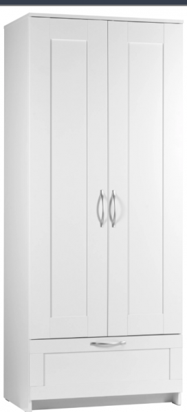 Шкаф двухдверный Сириус с 1 ящиком белый в Евсино - evsino.mebel54.com | фото