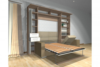 Шкаф-кровать с диваном Каролина в Евсино - evsino.mebel54.com | фото