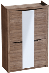 Шкаф трехдверный Соренто Дуб стирлинг/Кофе структурный матовый в Евсино - evsino.mebel54.com | фото