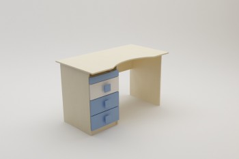 Стол (столешница с выемкой) Скай (Синий/Белый/корпус Клен) в Евсино - evsino.mebel54.com | фото